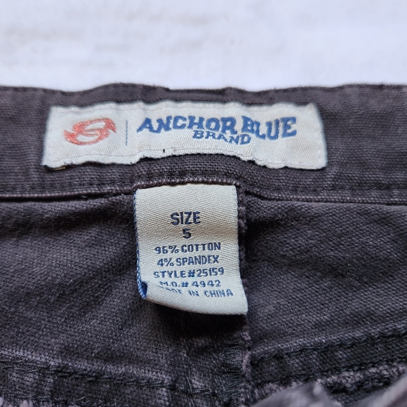 Anchor Blue Black Mini Low Waisted Cargo Short Shorts - Picture 3 of 6